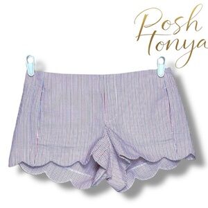 Lilly Pulitzer Seersucker Buttercup Shorts Red White Blue Size 4 Resort Chic